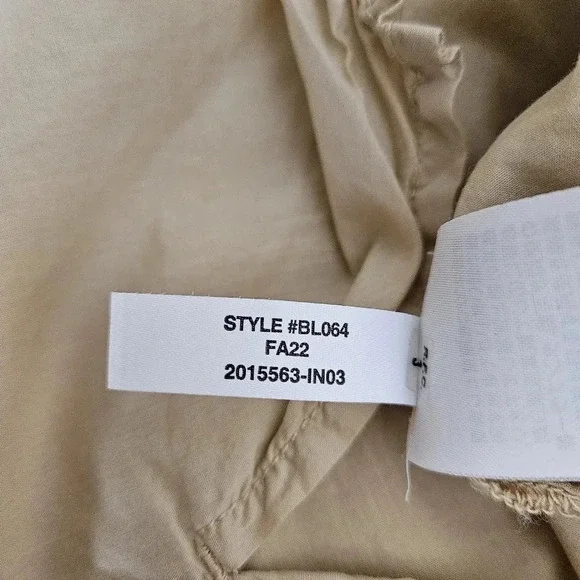 J.CREW Poplin Utility Shirt Beige Tan Long Sleeve Button Up Collared Top - Picture 7 of 7